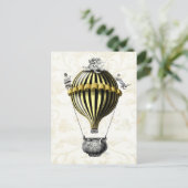 Baroque ballon Black Yellow Briefkaart (Staand voorkant)