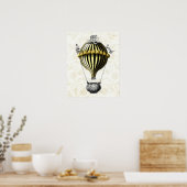 Baroque ballon Black Yellow Poster (Keuken)