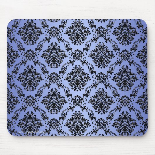 Baroque Blue Gothic Victoriaans Mousepad Muismat (Voorkant)