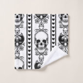 Baroque Crâne Motif blanc (Gant de toilette)