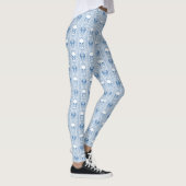 Baroque Crâne Motif Leggings bleus (Droite)