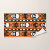 Baroque Crâne Motif Orange Noir (Serviette à main)