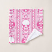 Baroque Crâne Motif rose (Gant de toilette)