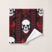 Baroque crâne Motif rouge (Gant de toilette)