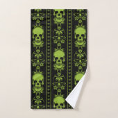 Baroque Crâne Motif vert (Serviette à main)