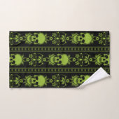 Baroque Crâne Motif vert (Serviette à main)