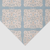 Baroque Damask Brocade over Powder Blue-ontkoppeli Tissuepapier (Detail)