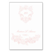 Baroque Dusty Pink Elegant Foldable Name Kaart (Voorkant)