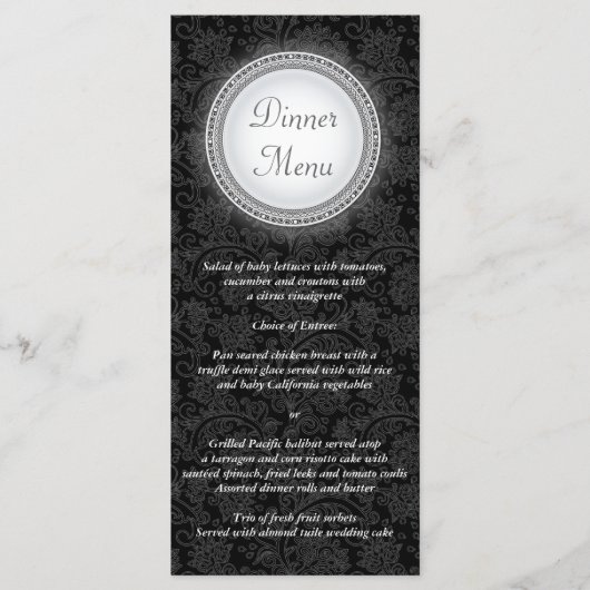 Baroque Ebony Plaque Menu Carte Rack (Devant)