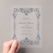 Baroque Elegant Frame Wedding Acrylic Invitation Acryl Uitnodigingen (Insitu (Draagbaar))