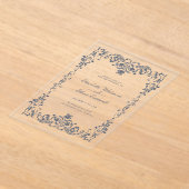 Baroque Elegant Frame Wedding Acrylic Invitation Acryl Uitnodigingen (Laagn)