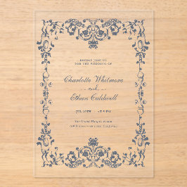 Baroque Elegant Frame Wedding Acrylic Invitation Acryl Uitnodigingen