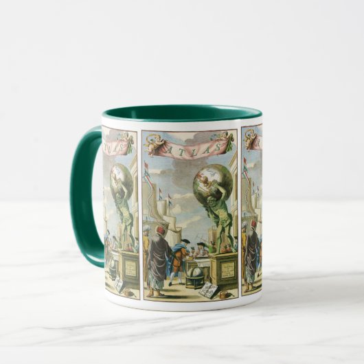 Baroque Era Atlas Frontispiece World Wereldbol Mok (Voorkant links)