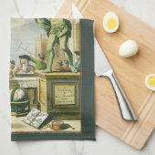 Baroque Era Atlas Frontispiece World Wereldbol Theedoek (Quarter Fold)