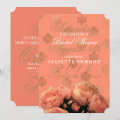 Baroque Et Peonies - Invitation À La Douche Nuptia (Devant / Derrière)