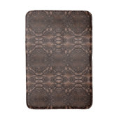 Baroque Faux Leather Brown Pattern Badmat (Voorkant Verticaal)