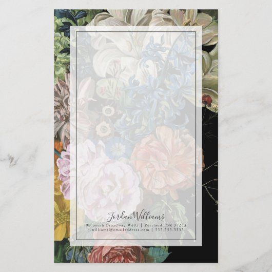 Baroque Floral - Bouquet Briefpapier (Voorkant)