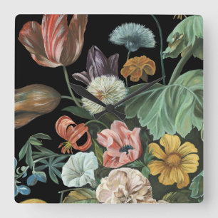 Baroque Floral - Bouquet of Flowers Vierkante Klok