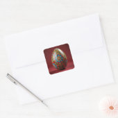 Baroque Floral Easter Egg Vierkante Sticker (Envelop)