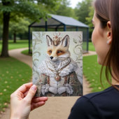 Baroque Fox Royal Queen Portrait Design Briefkaart