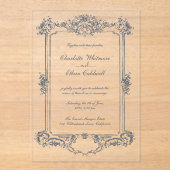Baroque Frame Elegant Wedding Acrylic Invitation (Recto)