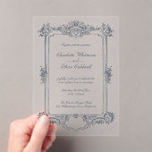 Baroque Frame Elegant Wedding Acrylic Invitation Acryl Uitnodigingen (Insitu (Draagbaar))