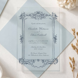 Baroque Frame Elegant Wedding Acrylic Invitation Acryl Uitnodigingen