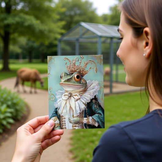 Baroque Frog Royal King Portrait Design Briefkaart