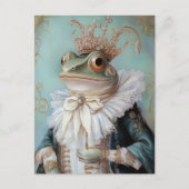 Baroque Frog Royal King Portrait Design Briefkaart (Voorkant)