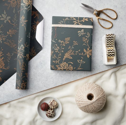 Baroque Gold Gift Wrap | Floral Cadeaupapier (Crafts)