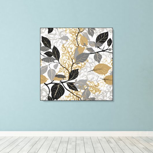Baroque-inspired Elegant Vine Canvas Afdruk (Insitu (Houten vloer))