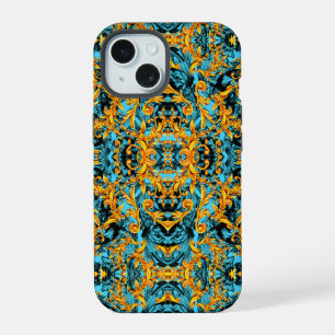 BAROQUE ITALIEN BLEUE AQUA IMPRIMER ORNAMENTALE