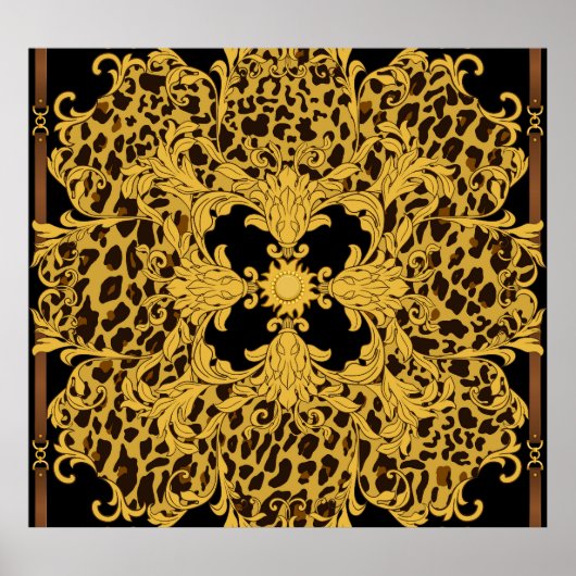 Baroque léopard, Poster de animal orné (Devant)