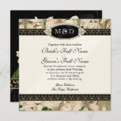 Baroque  Lily Gold Formal Elegant Wedding Kaart (Voorkant / Achterkant)