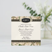 Baroque  Lily Gold Formal Elegant Wedding Kaart (Staand voorkant)