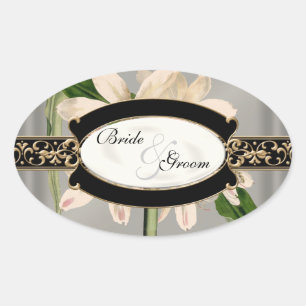 Baroque  Lily Gold Formal Favor Gift Labels