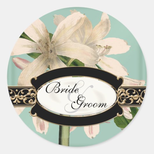 Baroque  Lily Gold Formal Favor Gift Labels (Voorkant)