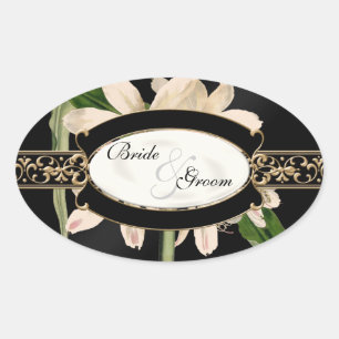 Baroque  Lily Gold Formal Favor Gift Labels