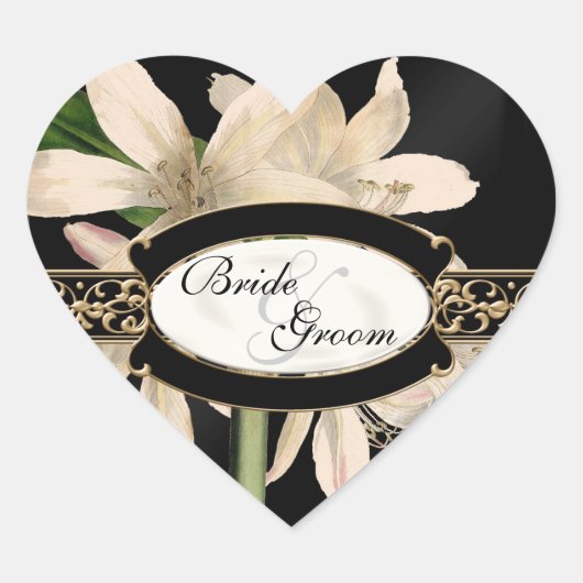 Baroque  Lily Gold Formal Favor Gift Labels (Voorkant)