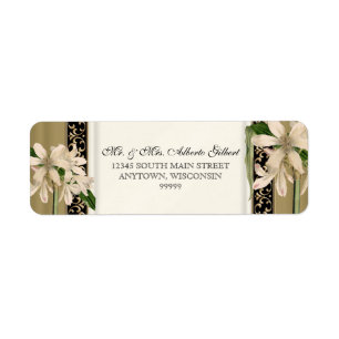 Baroque  Lily Gold Formal Matching Address Etiket