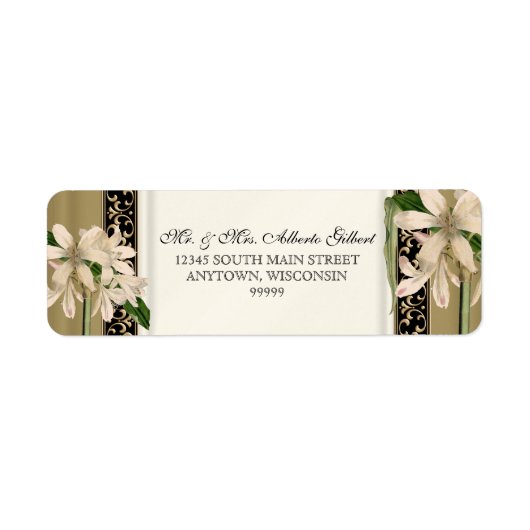 Baroque Lily Gold Formal Matching Address Etiket (Voorkant)