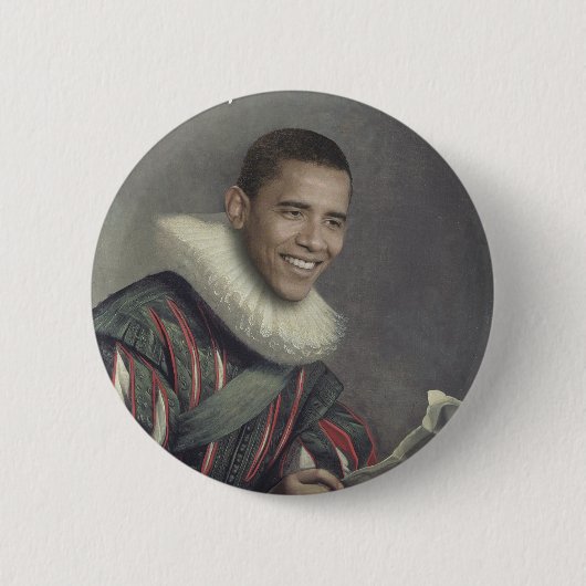 Baroque Obama Ronde Button 5,7 Cm (Voorkant)