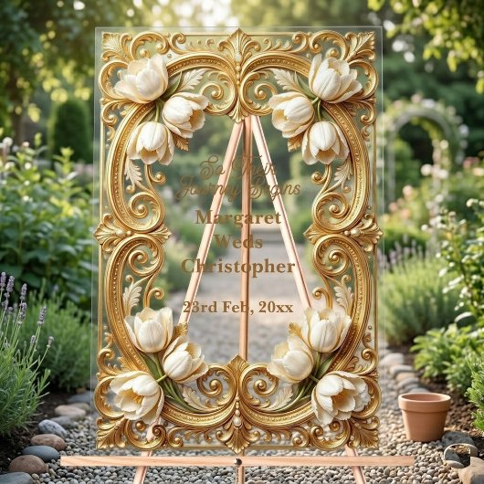 Baroque Opulence Tulipes Blanches Mariage Orné d'O