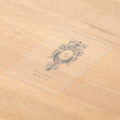 Baroque Ornament Crest Calligraphy Wedding Acryl Uitnodigingen (Laagn)