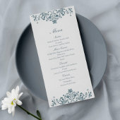 Baroque Ornament Elegant Wedding Menu