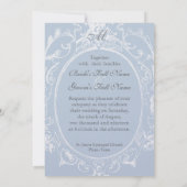 Baroque Peacock Wedding Invitation - Blue Kaart (Achterkant)
