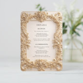 Baroque QR Code Details Wedding Enclosure Card Kaart (Staand voorkant)