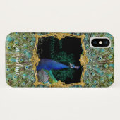 Baroque Roccoco Elegant Peacock met  scrollen Case-Mate iPhone Case (Achterkant (horizontaal))