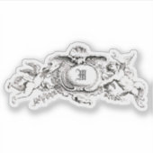  Baroque Rococo Cherubs Monogram Sjabloon Sticker (Voorkant)