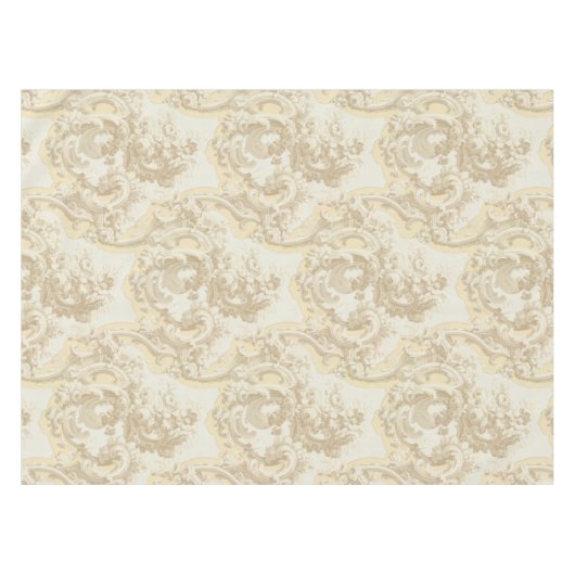 Baroque Rococo Louis XV Pattern Tafelkleed (Voorkant (Horizontaal))